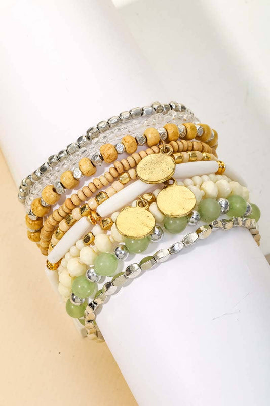 Multi Bead Stretch Bracelet Set