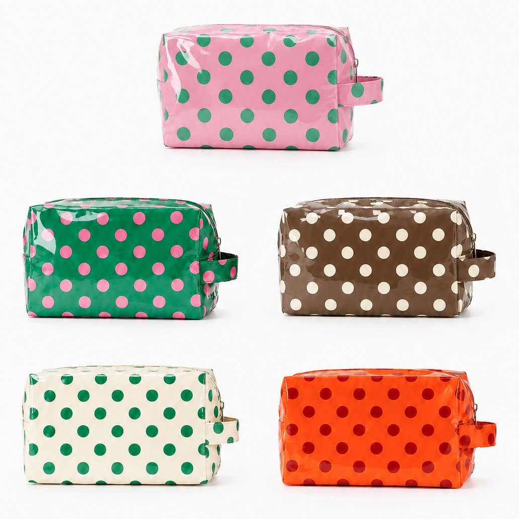 Polka Dot waterproof makeup pouch