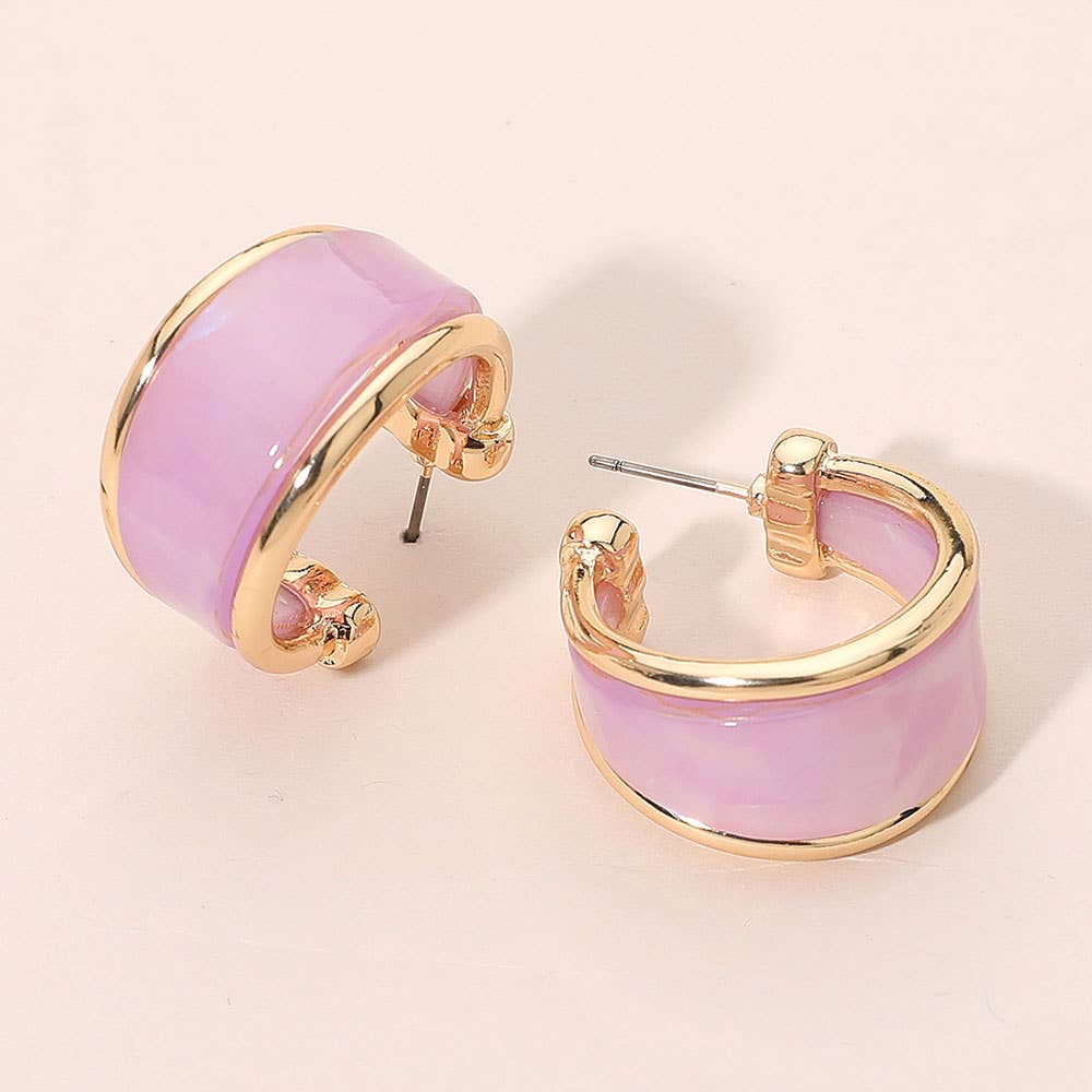Marbled Resin Hoop Earrings