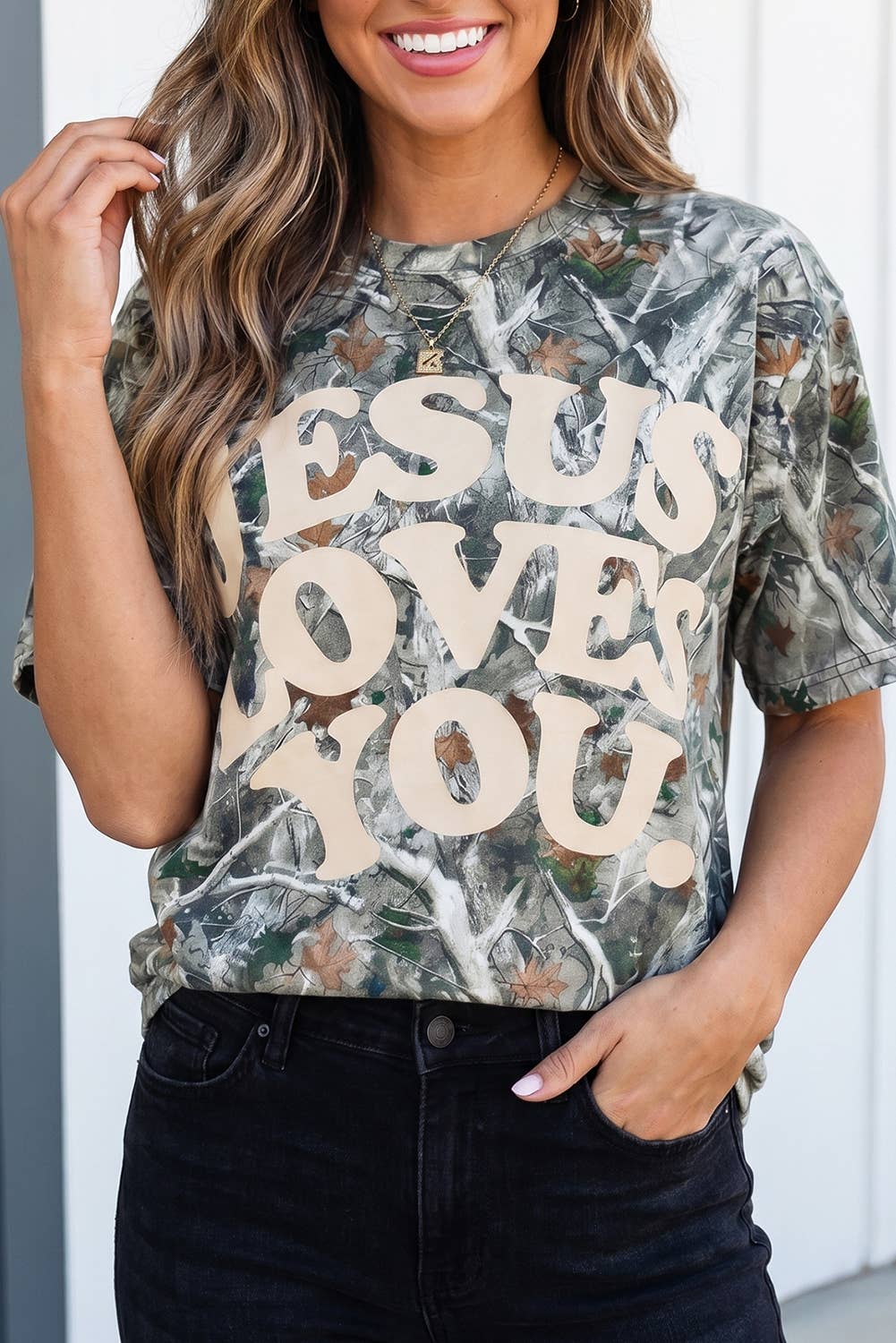 Love Like Jesus Woodland tee