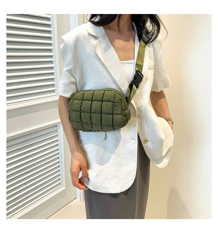 Puffer quilted sling bag