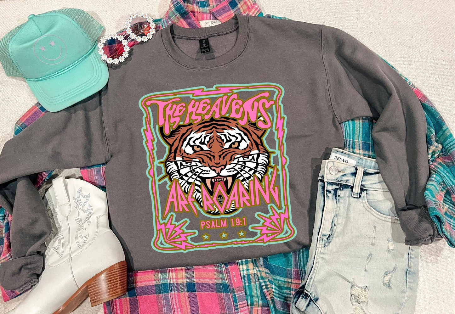 The heavens are roaring crewneck