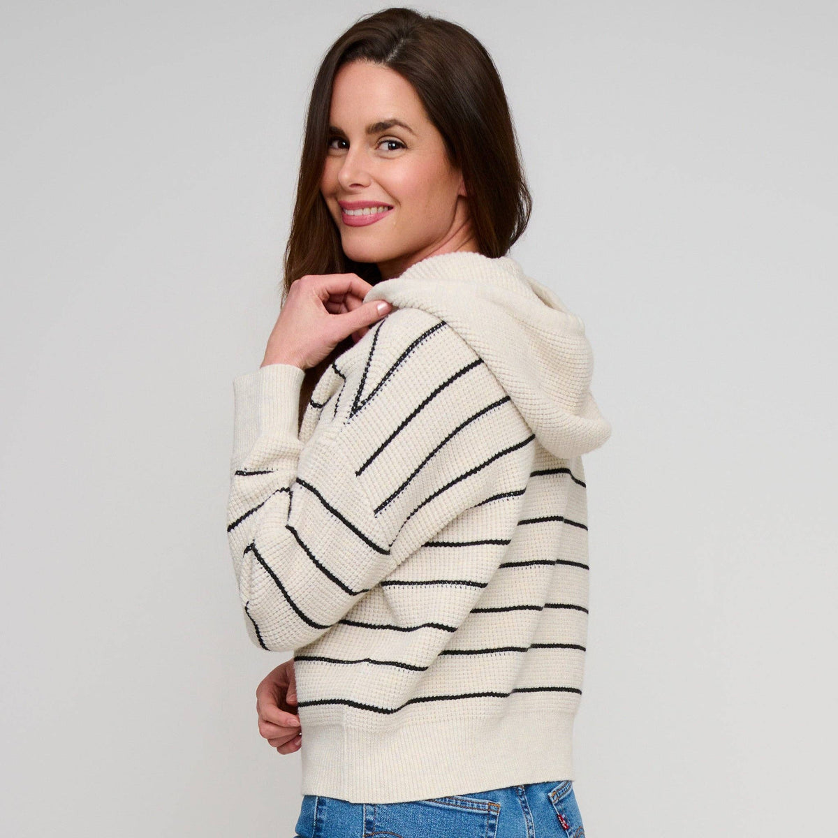 Striped Knit Hoodie