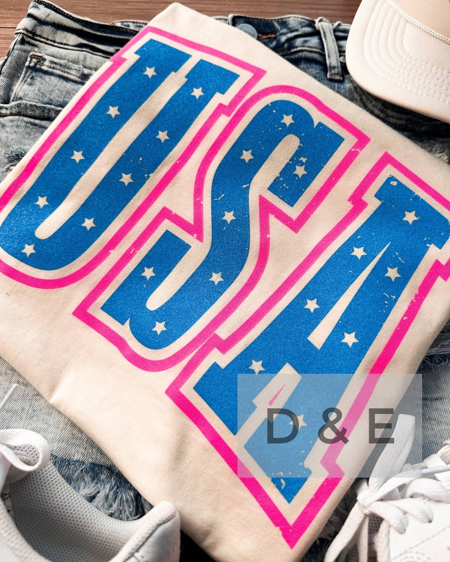 Neon USA Patriotic Graphic Tee