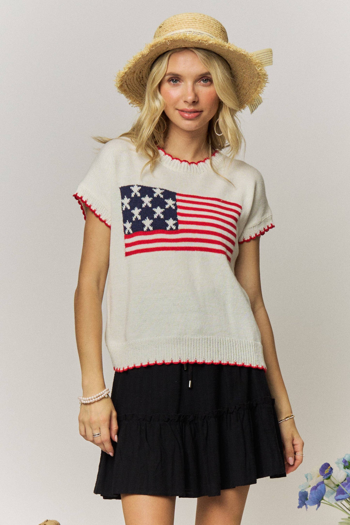 American flag knit sweater