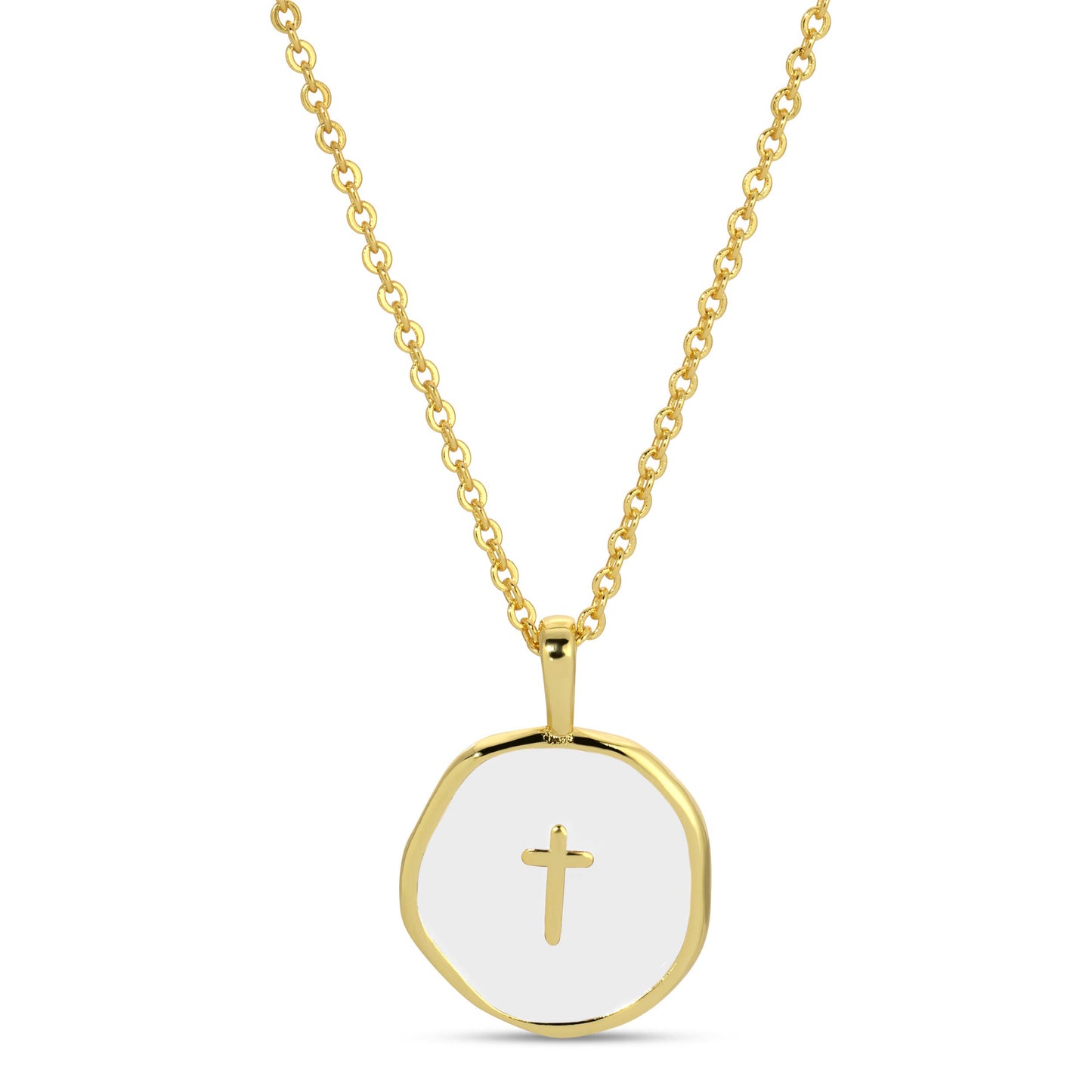 Minimal Cross Medallion Necklace