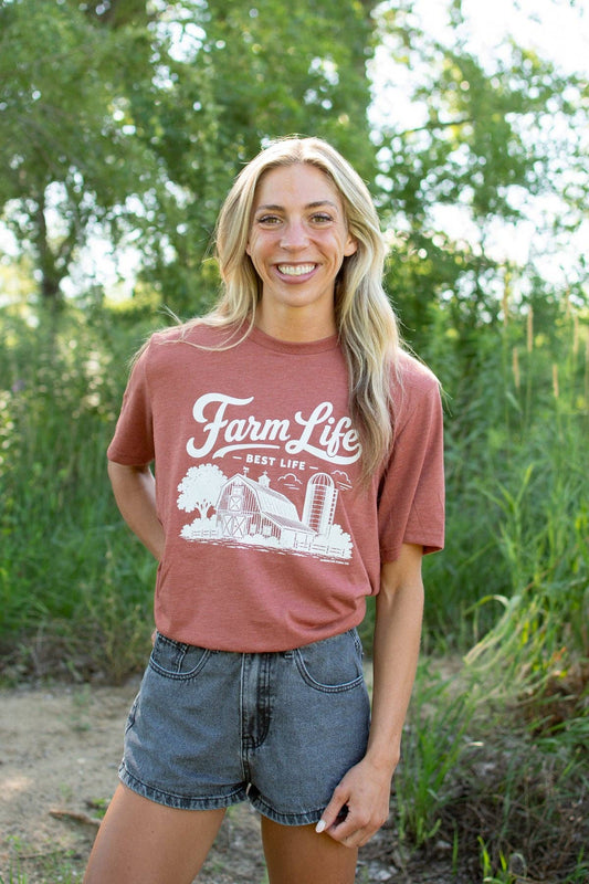 Western Fall 'Farm Life - Best Life' Graphic T-Shirt