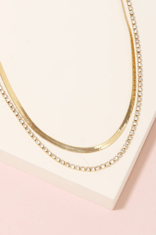 Stud And Snake Chain Necklace