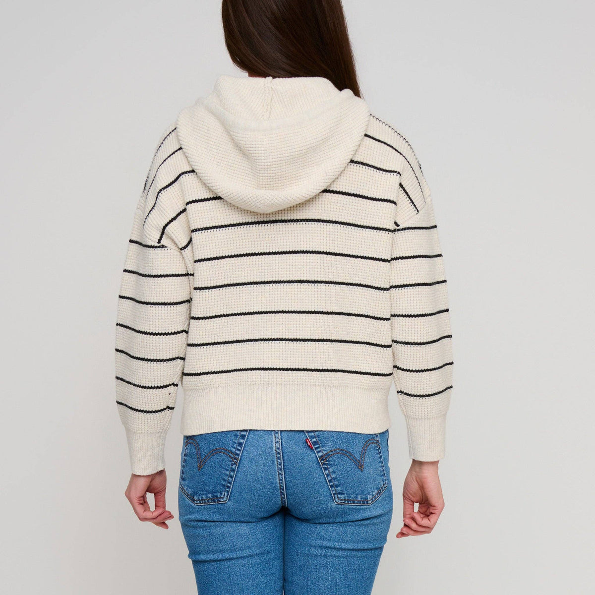 Striped Knit Hoodie