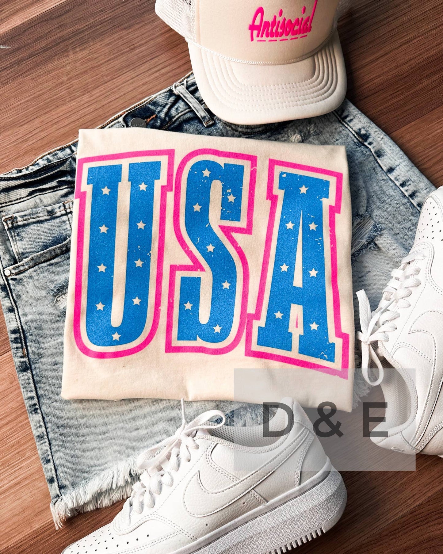 Neon USA Patriotic Graphic Tee