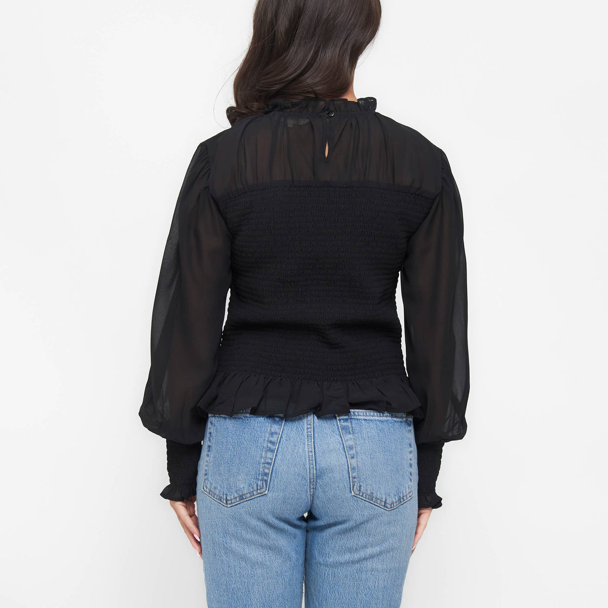 Hazel Smocked Long Sleeve Blouse