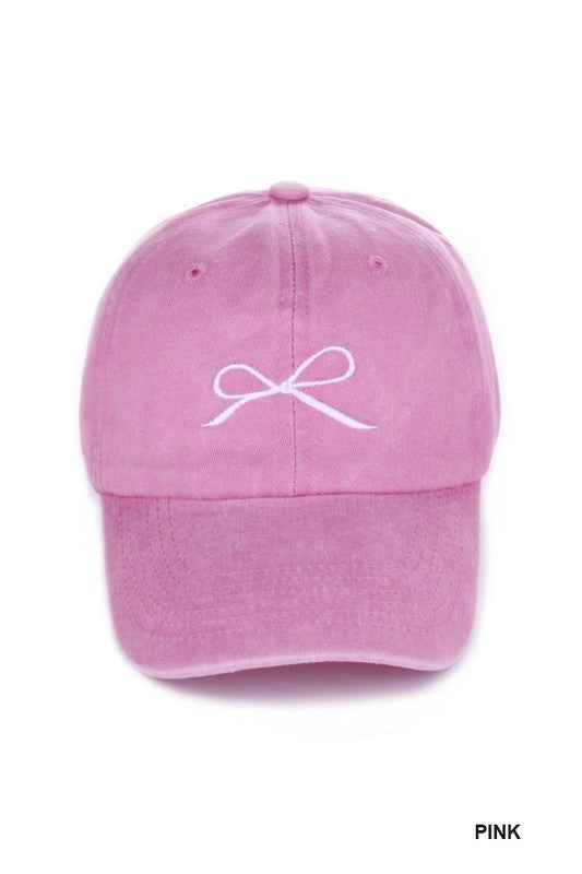 Embroidered Bow Cap