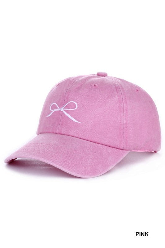 Embroidered Bow Cap