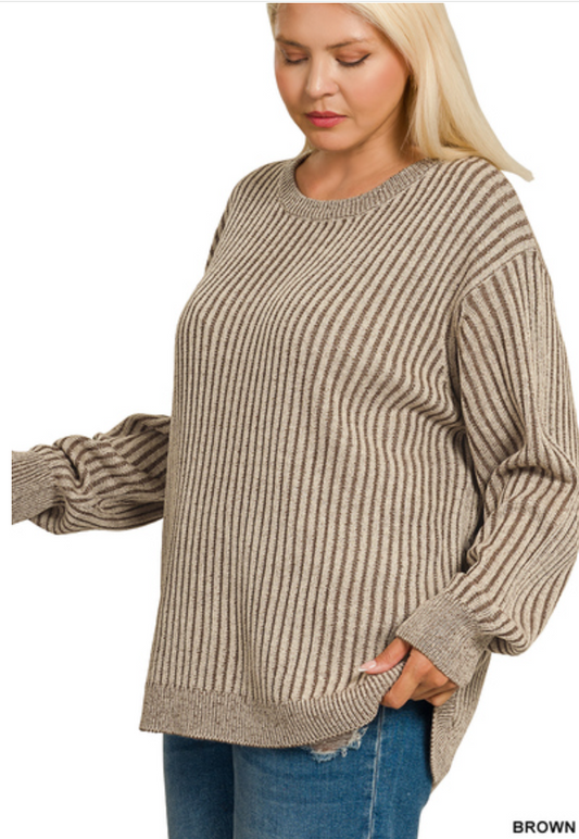 Two Toned Sweater (reg and plus)