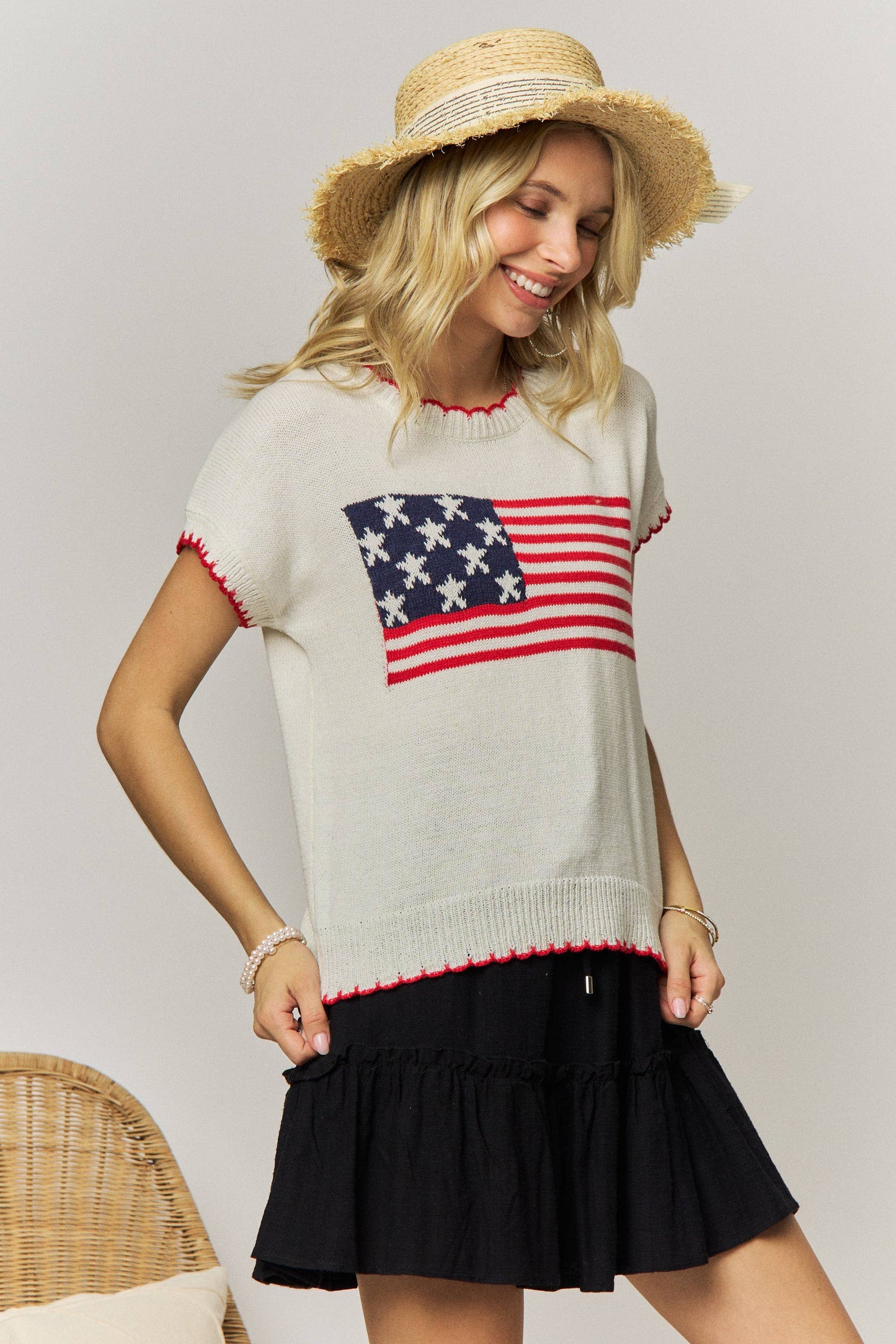 American flag knit sweater