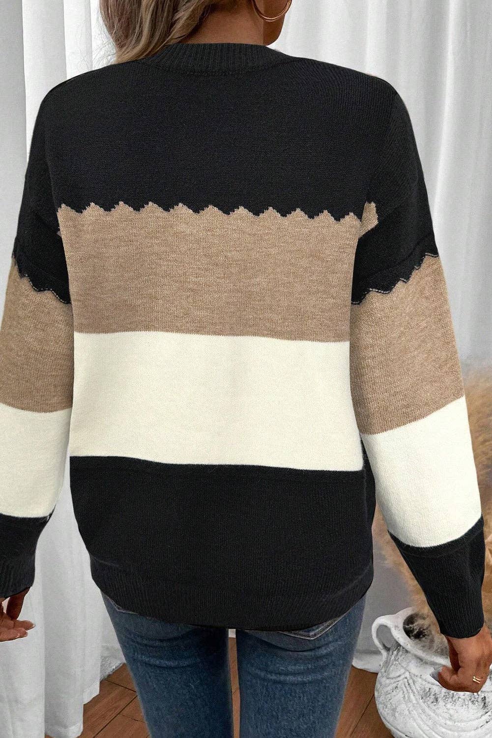 Black Colorblock Sweater