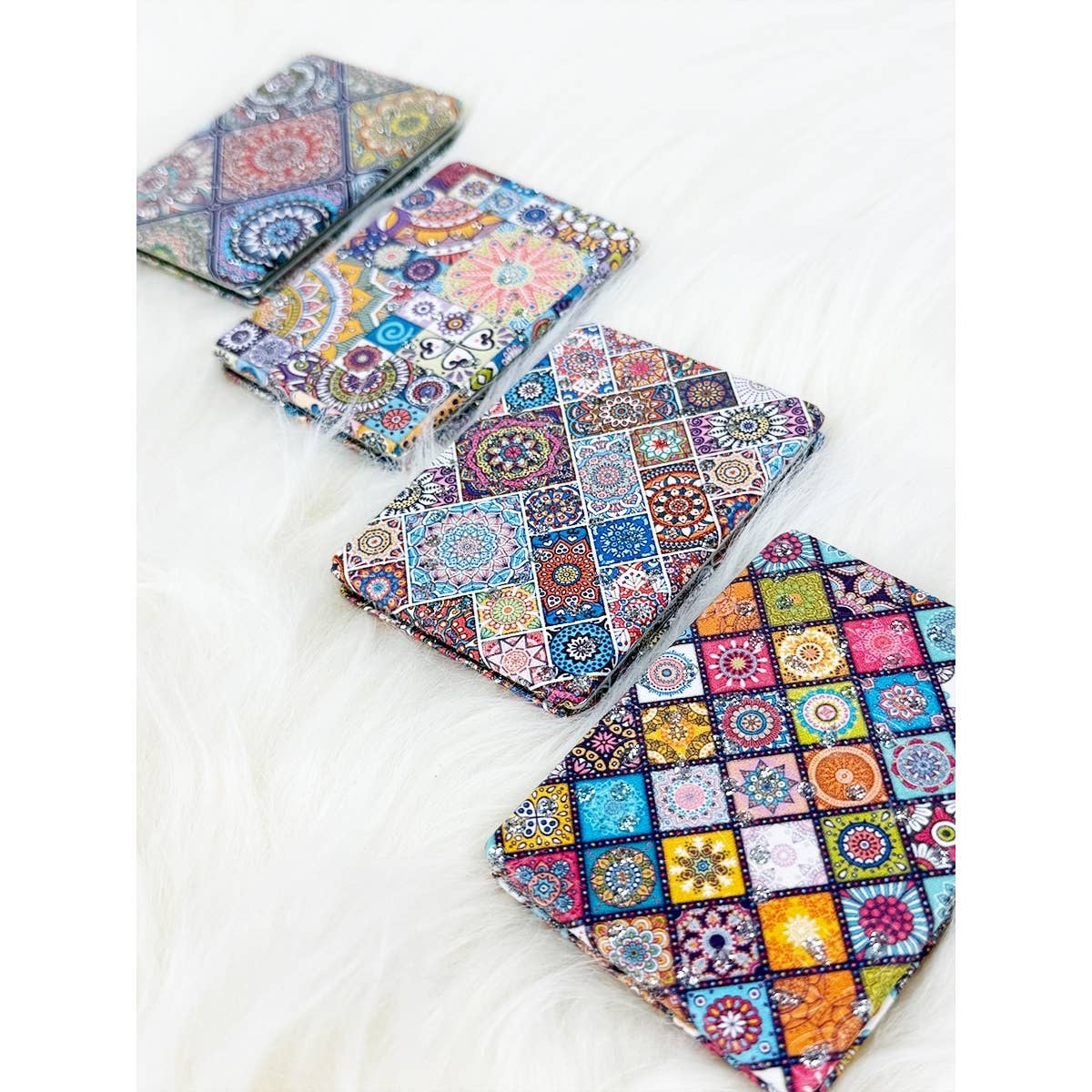 Mixed Pattern Double Sided Square Cosmetic Mirror