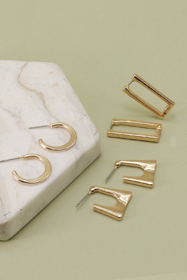 TRIO HOOP EARRING SET