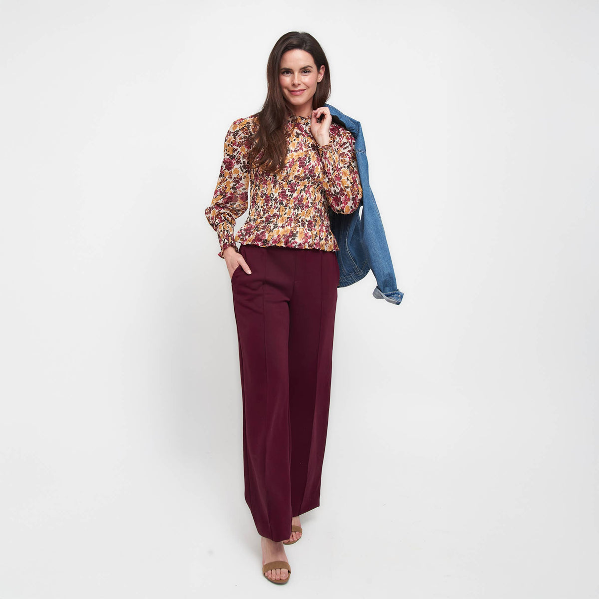 Hazel Smocked Long Sleeve Blouse