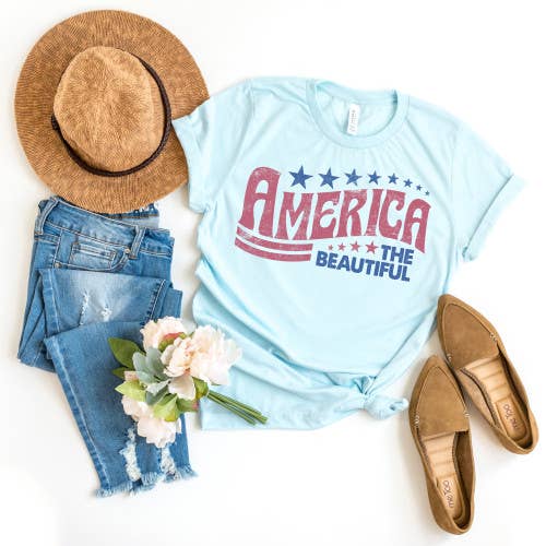 America the Beautiful Light Blue Tee