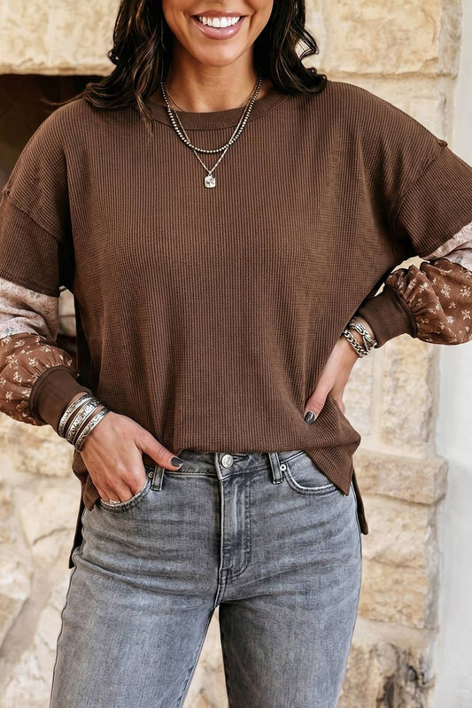 Floral Colorblock Tunic Top