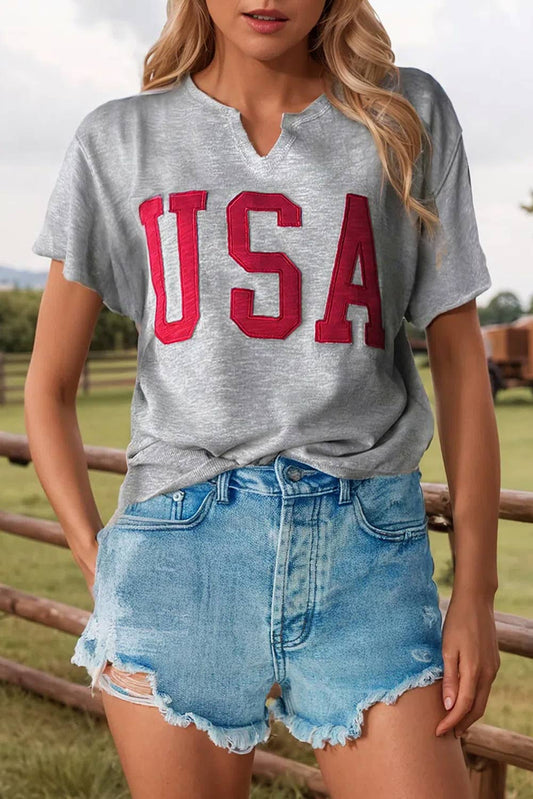 USA Lettering Patch Tee