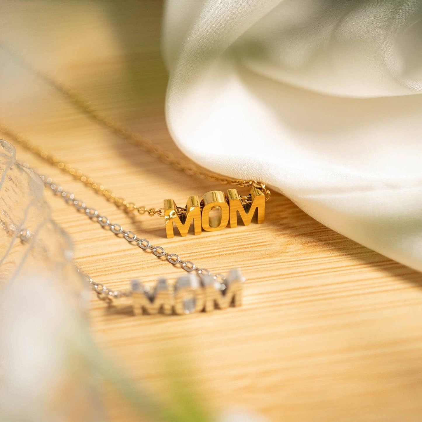 18K Gold Stainless Steel Mom Necklace