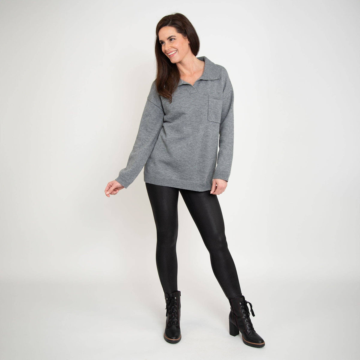 Hudson Relaxed Fit Collared Sweater