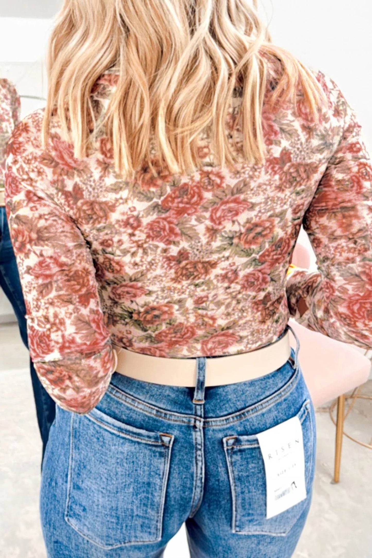 Floral mesh top plus