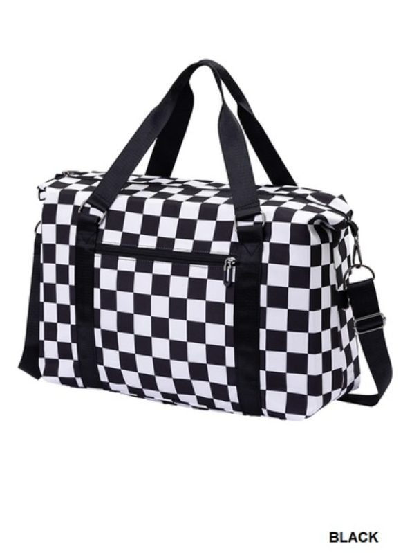 Checkered duffle bag