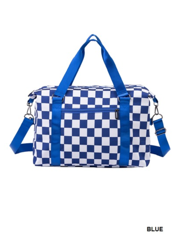 Checkered duffle bag