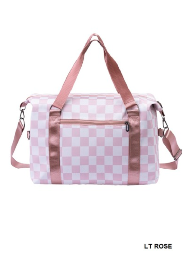 Checkered duffle bag