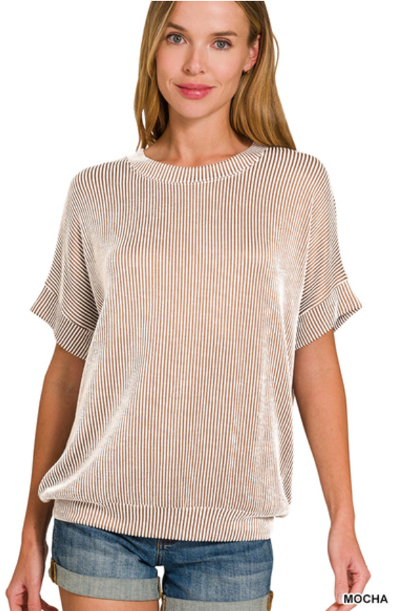 Corded ribbed top