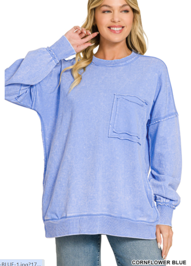Oversized front pocket pullover
