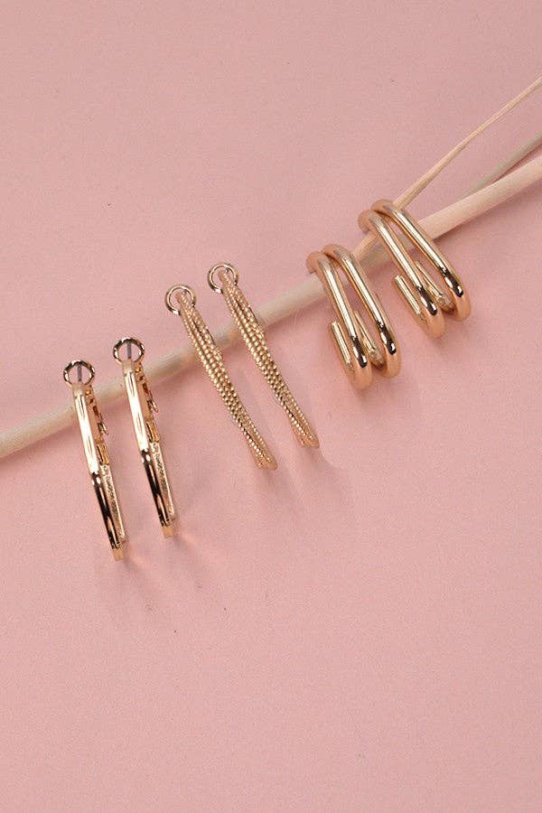 Trio of hoop earrings