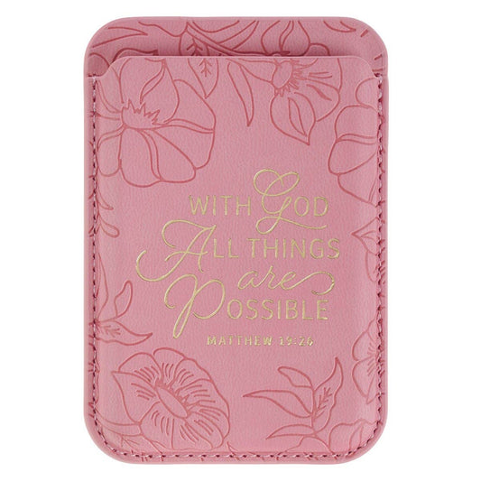 Phone Wallet Magnetic With God All Things Matt. 19:26