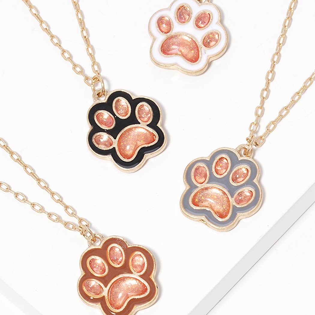 Brown paw necklace
