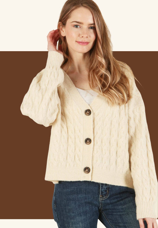 Cable knit cardigan