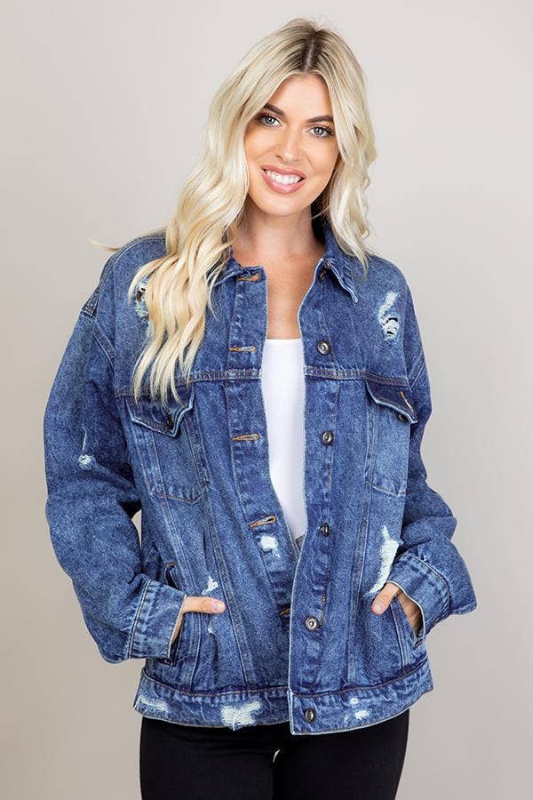 Destroyed Oversize Denim Jacket