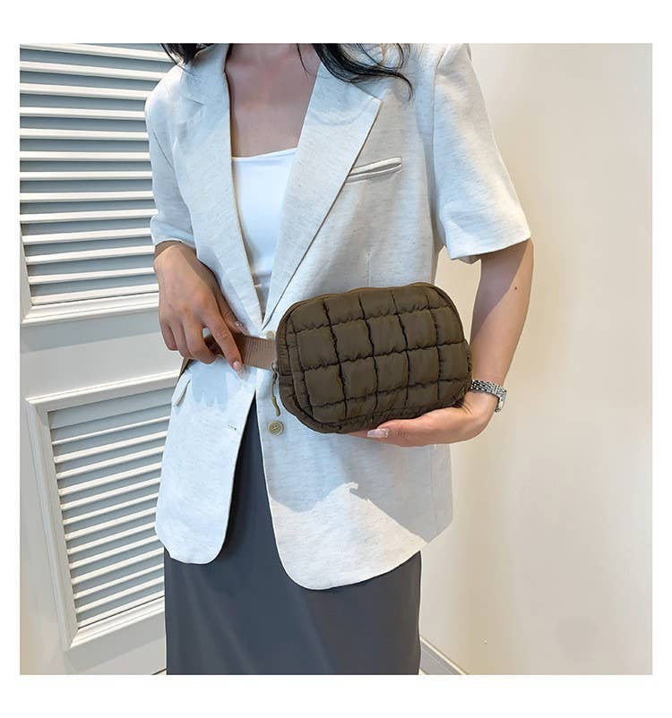 Puffer quilted sling bag