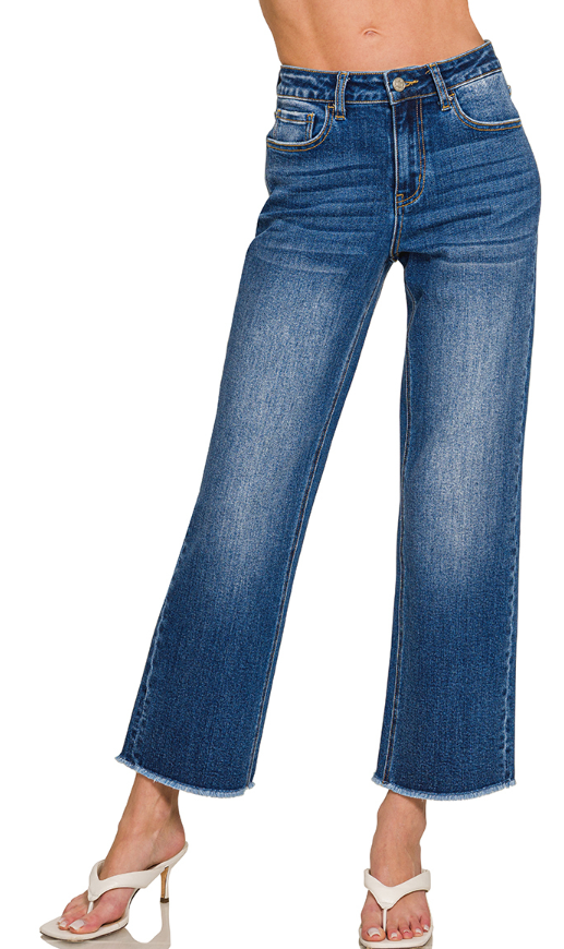 Zenana high waist straight leg