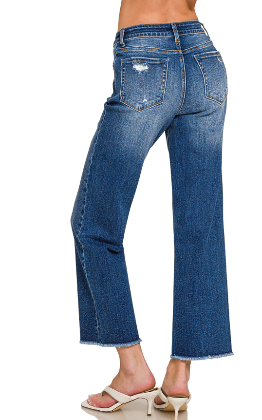 Zenana high waist straight leg