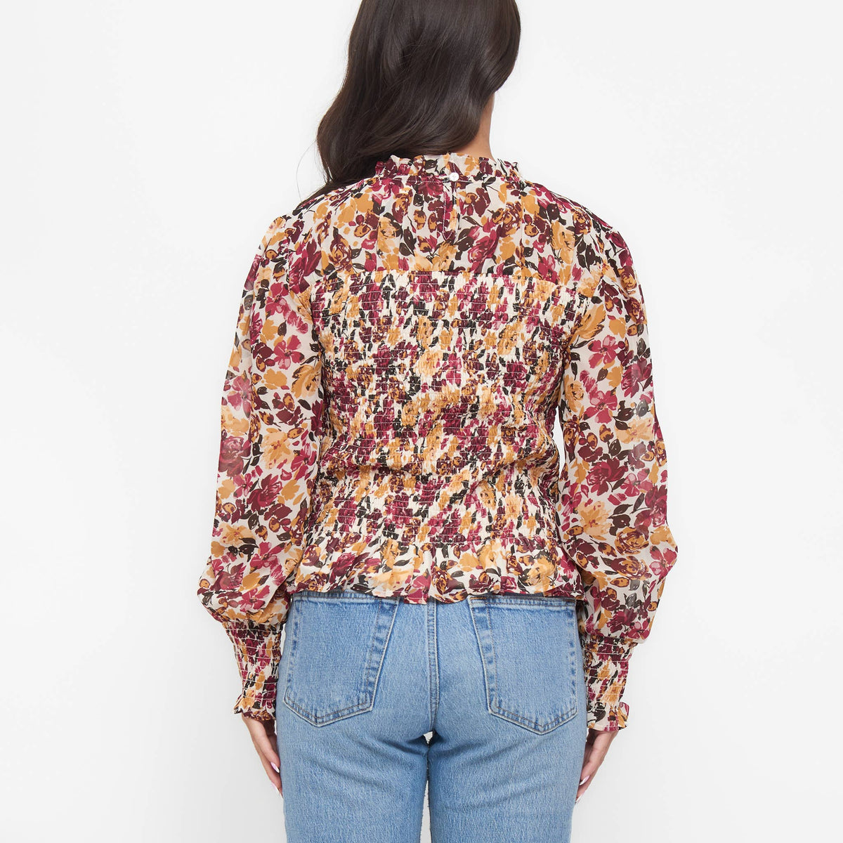 Hazel Smocked Long Sleeve Blouse