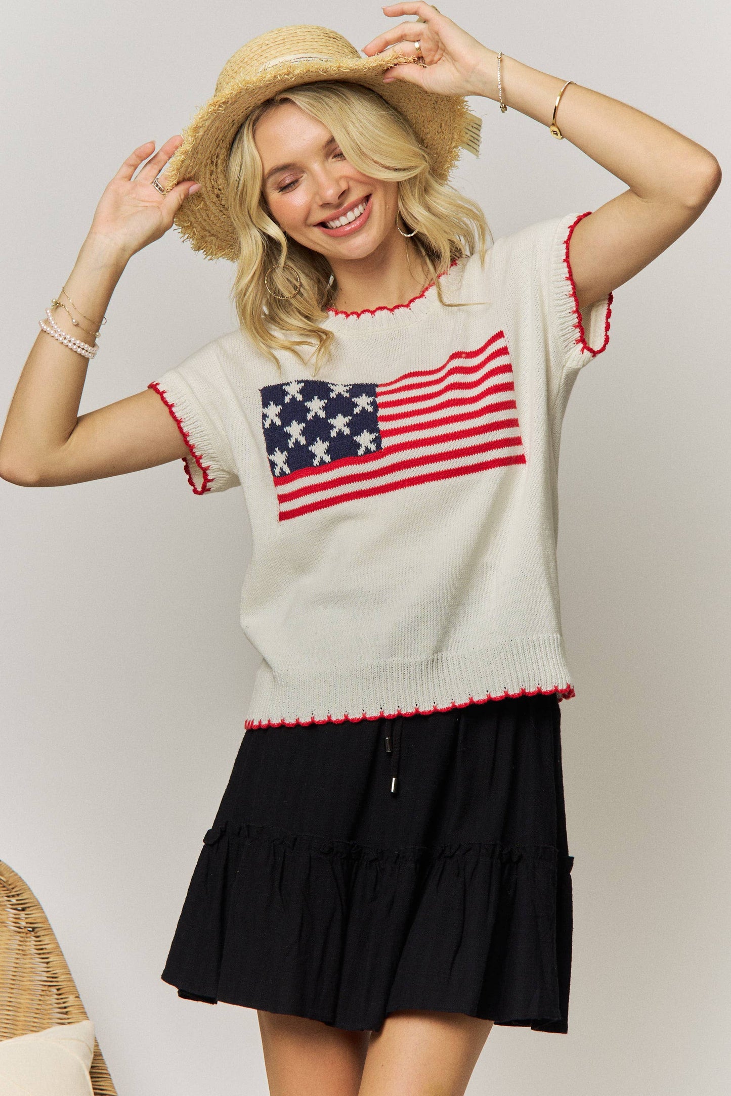 American flag knit sweater