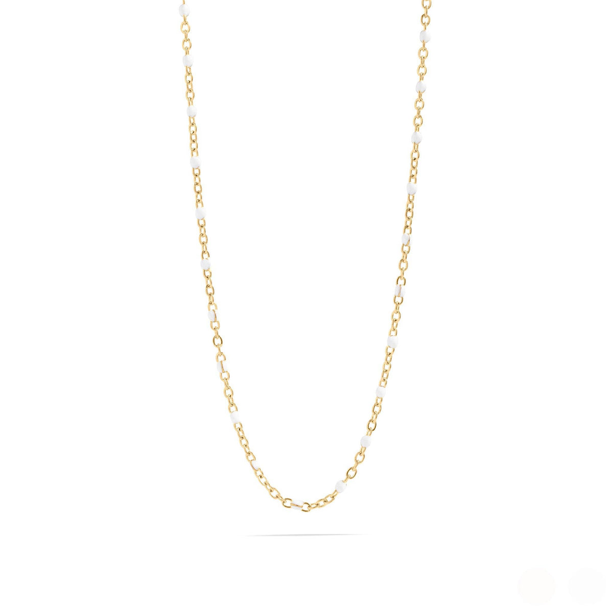 18K Gold PVD Stainless Steel White Confetti Chain Necklace