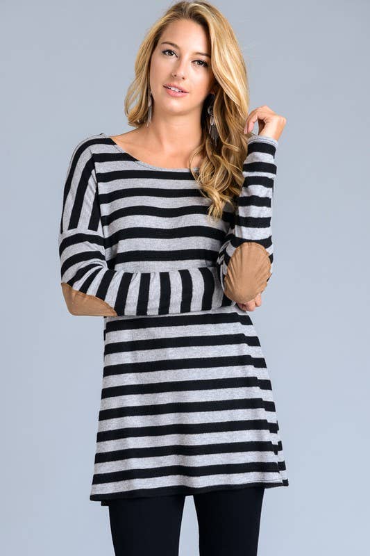 Vanilla Bay Tunic With Elbow Patches