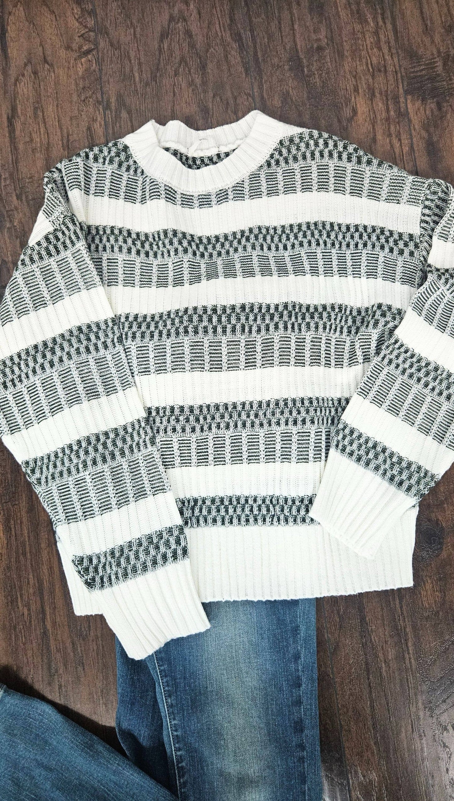 Olive striped sweater