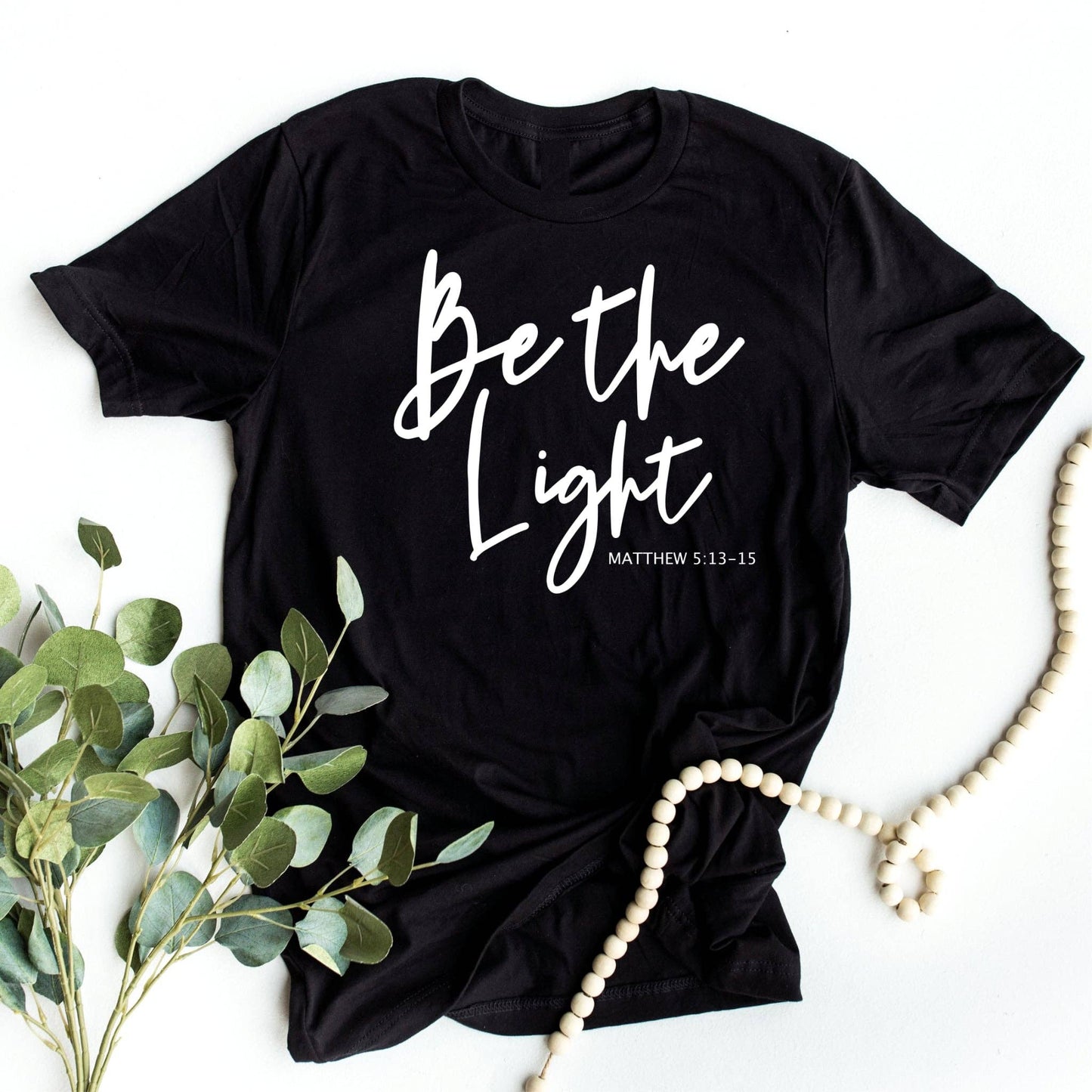 Christian Be The Light Black Bella Graphic Tee