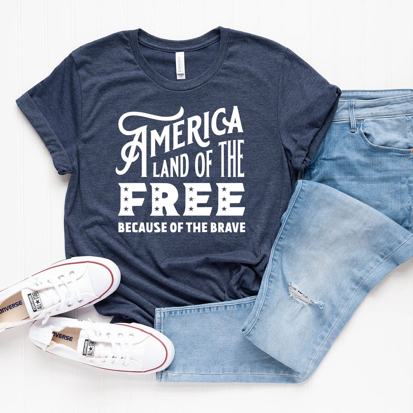 Land of the Free Navy Tee