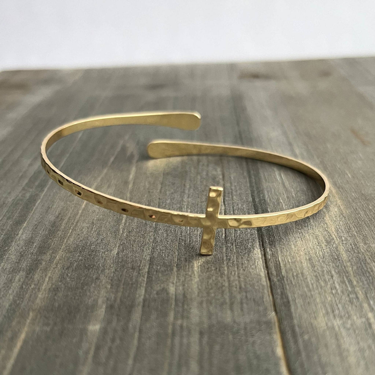 Terra Inspirational Cross Bangle Bracelet